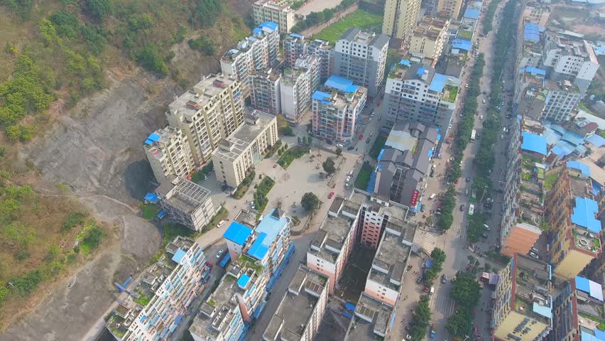重庆云阳县人和街道4k航拍视频