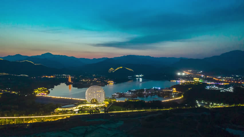 北京雁栖湖夜景4k42210bit延时视频