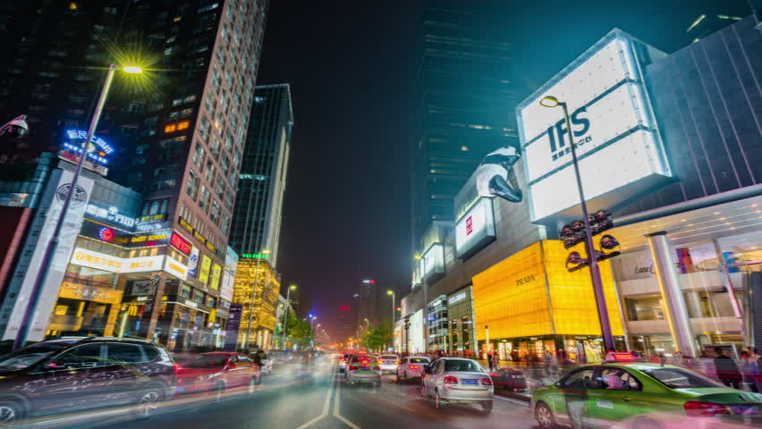 春熙路夜景街道4k42210bit延时视频