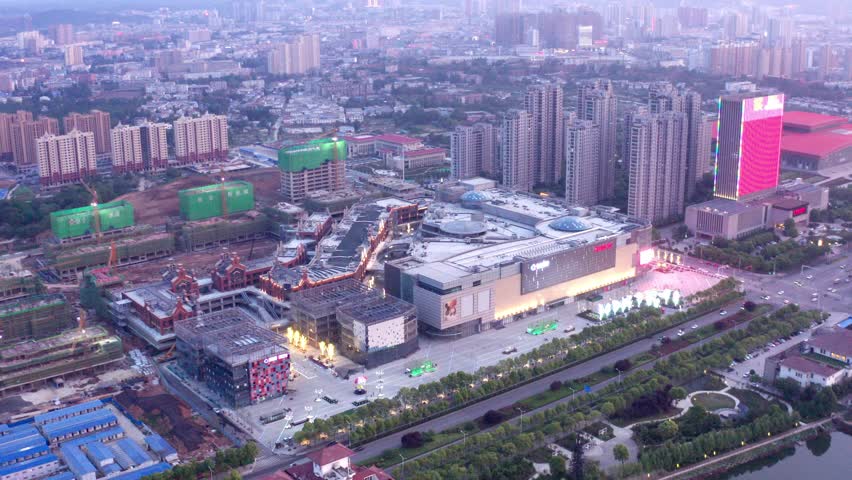 信阳万达广场4k航拍视频