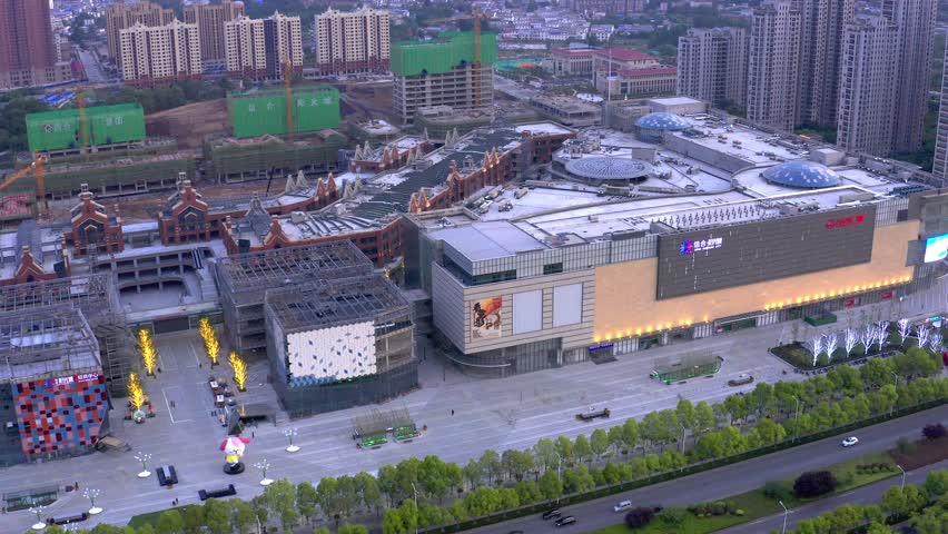 信阳万达广场4k航拍视频