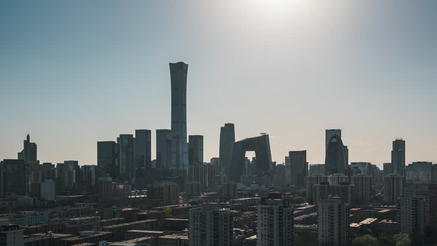 北京国贸cbd城市天际线4k42210bit延时视频