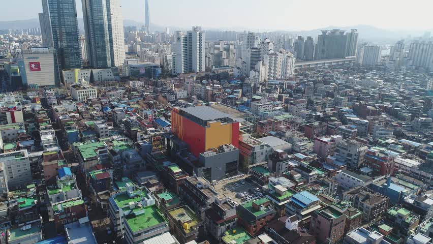 韩国首尔城市建筑4k航拍